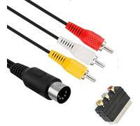 WICAREYO Cable de TV compuesto AV de 1,8 m con adaptador 3RCA a euroconector compatible con Genesis 1/Mega Drive 1