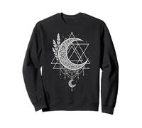 Wicca de bruja geométrica de luna creciente celestial Sudadera