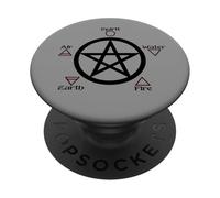 Wicca Pentagrama Mente sobre Materia Gótica Brujería PopSockets PopGrip Adhesivo