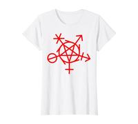Wicca Símbolo Pagano de Inclusión Género LGBTQI Diversidad Camiseta gráfica económica, Mujer, Blanco, L
