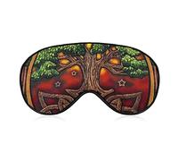 Wicca Tree Life Yule Magic Pagan Eye Mask para dormir Blackout Night Blindfold con correa ajustable para hombres, mujeres, viajes, yoga, siesta