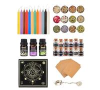 Wiccan Altar Witch Supplies, Comprehensive Kit, 7.87x5.51x3.54 Inches Goods with Easy Guide, Essential Rituals Tools for Spells, and Spiritual Practices, Family, Friends