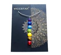 WICCSTAR 925 Plata Collares Chakra Piedra Natural Sanación Reiki Yoga