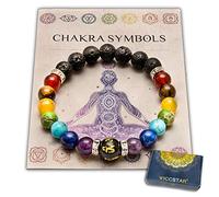 WICCSTAR Pulsera Chakras Piedras Joyería Curativa De Christal