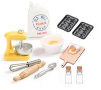 Wichtel Zubehör,12 Stück Miniatur Wichtel Zubehör Backset für Wichteltür Weihnachten Deko und 1/12 Dollhaus, DIY Weihnachten Wichtel Küche Backset Weihnachtsbäckerei, Polyester