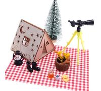 Wichtel Zubehör Weihnachten Wichteltür Set, Wichtelhaus Miniatur Deko Wichtel Set, Weihnachtswichtel Handgelenkhaus Miniatur Zubehör, DIY Weihnachts Mini Holzzelt Stiefel Lagerfeuer Picknickdecke etc