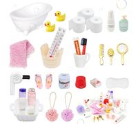 Wichtel Zubehör Weihnachten, Wichtelzubehör Bade Set, Miniatur Dollhouse Zubehör Set, Mini Zubehör Wichtel, Wichtel Waschutensilien Badeutensilien für Wichteltür Weihnachten Deko