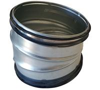 Wick Elf ALZ Tubo Arco DN: 80 100 125 140 150 160 180 200 con junta 15 °/30 °, acero galvanizado prensado para Wick Elf ALZ Tubo, Plateado