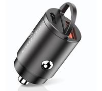 Wicked Chili 45W Tiny USB Cargador rápido para Coche, Adaptador de Carga Doble para Encendedor, Cargador rápido para Coche para iPhone, iPad, Samsung, móvil USB-C USB-A Adaptador para Coche (12 V)
