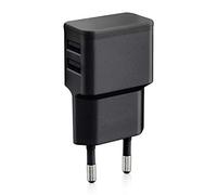 Wicked Chili - Cargador Doble USB 12W / 2400mA Pro Series - Fuente de alimentación Universal para teléfono móvil, Reloj, batería Externa y Altavoz Bluetooth, Adaptador de Corriente USB 2 enchufes