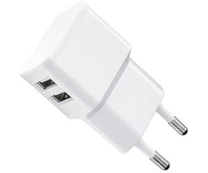 Wicked Chili Cargador USB Doble Compatible con Sonos Roam, 2X Altavoces Roam o 2X Cargadores inalámbricos, Adaptador de Corriente con 2X USB, Repuesto Adaptador de 10W Original (2,4 A, 12W) Blanco