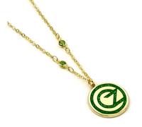 WICKED Collar con logotipo de Oz - Oro y verde, talla única, Aleación de zinc: 93% zinc, 3% cobre y 4% aluminio, No es una piedra preciosa