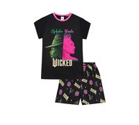 WICKED Conjunto de pijama corto para niñas, Negro, 13-14 años