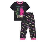 WICKED Conjunto de pijama largo de algodón para mujer, Negro, 38-40