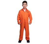 Wicked Costumes Disfraz de convicto naranja para niños de 8 a 10 años