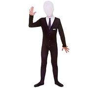 Wicked Costumes Disfraz unisex de Slenderman Skinz para Halloween para niños, Negro, 8-10 años