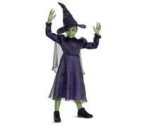 Wicked Elphaba Kids Fancy Dress, Includes Detailed Hat and Outfit with Mesh Cape