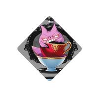 Wicked Fantasy - Ambientadores de coche con patrón de tazas de té, 4 unidades, tabletas cuadradas de aromaterapia, ambientadores perfumados para dormitorio y baño