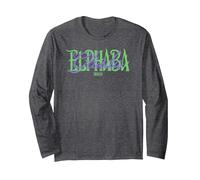 Wicked: For Good Glinda and Elphaba Name Overlay Manga Larga, Unisex para Adultos, Jaspeado Oscuro, XXL