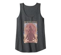 Wicked Glinda Bewitching Silhouette Camiseta sin Mangas, Mujer, Jaspeado Oscuro, L