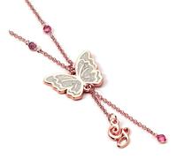 WICKED Glinda - Collar de mariposa de oro rosa, talla única, Aleación de zinc: 93% zinc, 3% cobre y 4% aluminio, No es una piedra preciosa