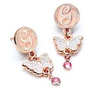 Wicked Glinda - Drop Butterfly - Pendientes unisex de aleación de zinc, color plateado