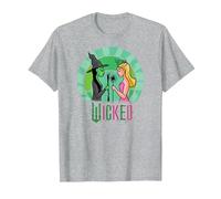 Wicked Glinda & Elphaba Sketched Camiseta, Hombre, Gris Jaspeado, 6XL