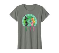 Wicked Glinda & Elphaba Sketched Camiseta, Mujer, Verde Militar Jaspeado, XS