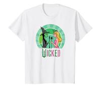 Wicked Glinda & Elphaba Sketched Camiseta, Niños, Blanco, 12 años