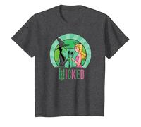 Wicked Glinda & Elphaba Sketched Camiseta, Niños, Jaspeado Oscuro, 8 años