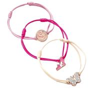 WICKED Glinda Friendship Bracelet Set of 3 Bracelets - Pin, White and Rose-Gold,