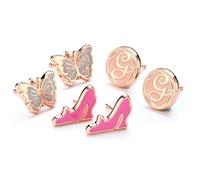 Wicked Glinda - Juego de 3 pendientes de tuerca, mariposa, zapatos de Glinda y Glinda 'G', talla única, Zinc, Sin piedra preciosa