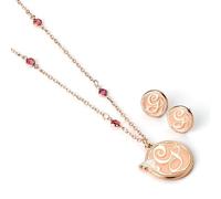 WICKED Glinda - Juego de collar y pendientes de tuerca, talla única, Aleación de zinc: 93% zinc, 3% cobre y 4% aluminio, No es una piedra preciosa