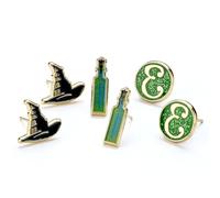 Wicked Juego de 3 pares de aretes con el logotipo de Elphaba y Poción y Elphaba, talla única, Aleación de zinc: 93% zinc, 3% cobre y 4% aluminio, Sin piedra preciosa