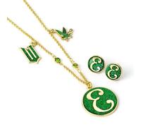 WICKED Juego de regalo de collar y pendientes de Elphaba, talla única, Aleación de zinc: 93% zinc, 3% cobre y 4% aluminio, No es una piedra preciosa