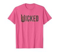 Wicked Movie Floral Logo Camiseta, Hombre, Rosa Jaspeado, M