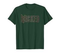 Wicked Movie Floral Logo Camiseta, Hombre, Verde Bosque, S