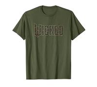 Wicked Movie Floral Logo Camiseta, Hombre, Verde Oliva, L