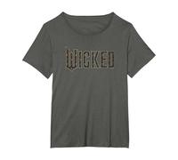 Wicked Movie Floral Logo Camiseta, Mujer Tallas Grandes, Asfalto, 4XL Grande