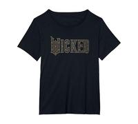 Wicked Movie Floral Logo Camiseta, Mujer Tallas Grandes, Negro, 2XL Grande