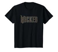 Wicked Movie Floral Logo Camiseta, Niños, Negro, 8 años