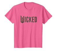 Wicked Movie Floral Logo Camiseta, Niños, Rosa Jaspeado, 4 años