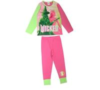 WICKED Pijama oficial para niñas, conjunto de 2 piezas, color rosa y verde, para edades de 4 a 12 años