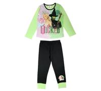 WICKED Pijama oficial para niñas, conjunto de 2 piezas, negro/verde, edad de 4 a 12 años, negro/verde, 4-5 años