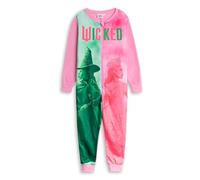 Wicked Pijama Rosa de Microfibra con Cremallera Elphaba Glinda para niña | Ropa de Dormir y para Estar en casa de Manga Larga | Pijama Infantil con Cuello Redondo y Personajes