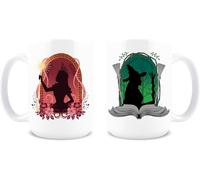 Wicked - Taza de café musical, diseño de Elphaba y Glinda, taza de cerámica de 15 onzas, tema, apta para microondas, regalo para los amantes de la música (taza)