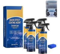 Wickeffect Coating Agent, Advanced Car Quick-Acting Coating Agent Spray, Car Scratch Wax Polish Waterless Wash, Quick Effect Coatings Agents for All Cars Models (4Pcs)