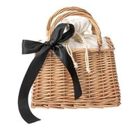 Wicker Bag - Stylish Tote Handbag, 5.91x8.86 Inches Woven Beach Bag with Easy Access Magnetic Closure, Summer Shoulder Pouch, Boho Straw Purse, Fashionable Vacation Tote for Summer Dating Commuting