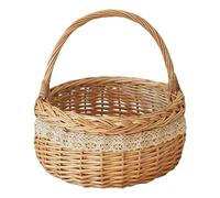 Wicker Basket | Natural Wicker Woven Home Organization,Sturdy Harvest Kids Picnic Basket,for Easter Outdoor Beach Picking Harvesting Fruit Vegetable Egg Bouquet Flowers Kitchen Living Room