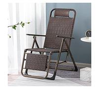 Wicker Zero Lounge - Silla de ratán para exteriores con respaldo alto y reposabrazos anchos, reclinable plegable para el hogar y camping, elegante y cómoda (estilo 2)